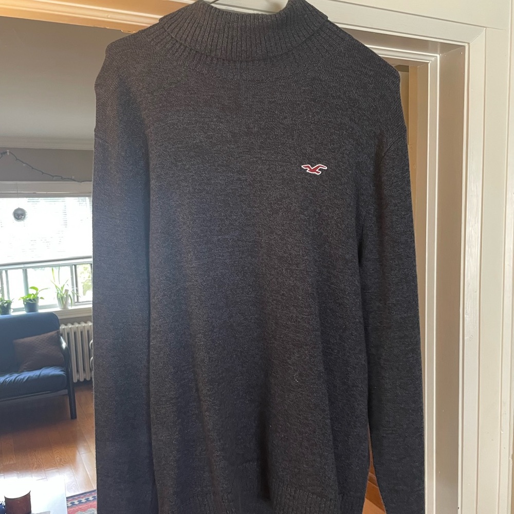 Dark Blue Long Sleeve Turtleneck Sweater
